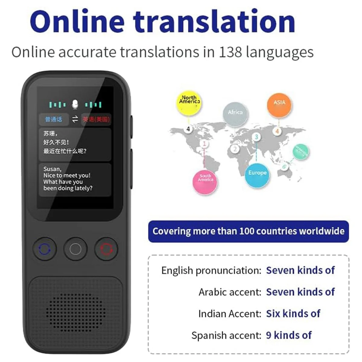 Language Translator Device, Instant Offline Language Translator Device Support 138 Languages, Voice Translator OfflineJAS
Language Translator Device, Instant Offline Language Translator Device Support 138 Languages, Voice Translator OfflineJAS