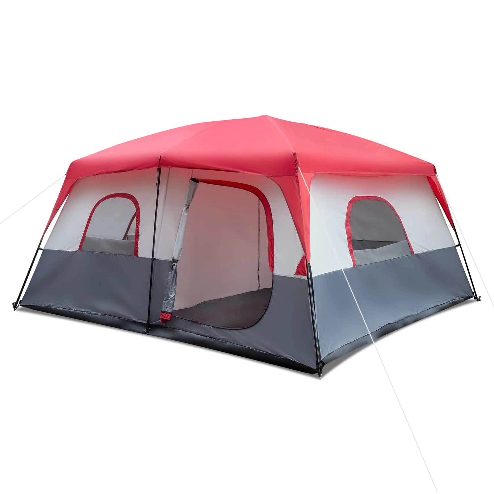 430*430*210cm Polyester Cloth Fiberglass Poles Can Accommodate 14 People Camping Tent Red And White
430*430*210cm Polyester Cloth Fiberglass Poles Can Accommodate 14 People Camping Tent Red And White