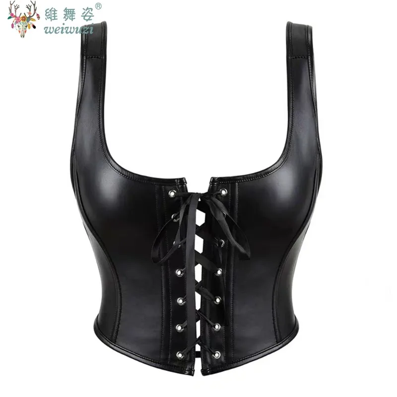 Leather Corset Lace Up Bustiers Vest Slim Body Shaper Outwear Women's Nightclub Overbust Corsetto Party Short Camis Plus Size
Leather Corset Lace Up Bustiers Vest Slim Body Shaper Outwear Women's Nightclub Overbust Corsetto Party Short Camis Plus Size