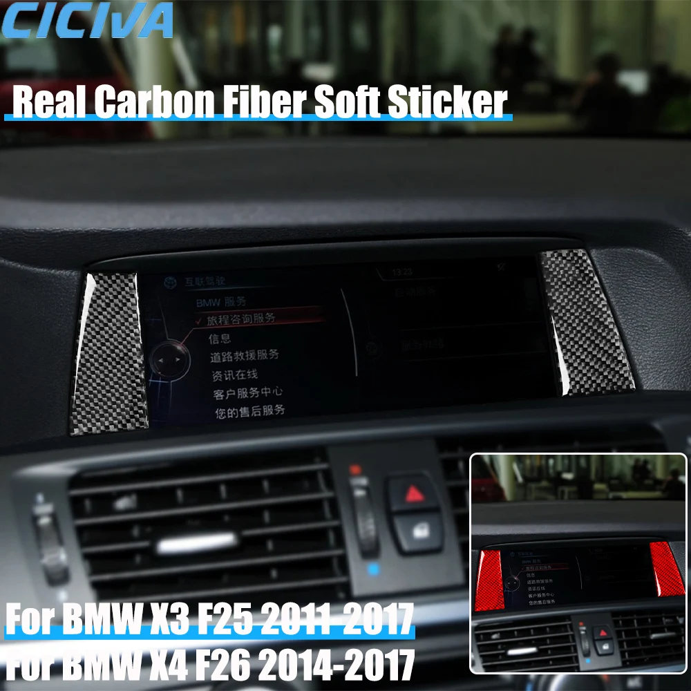 Real Carbon Fiber Car Accessories Center Screen Side Panel Cover Soft Sticker For BMW X3 F25 2011-2017 X4 F26 2014-2017
Real Carbon Fiber Car Accessories Center Screen Side Panel Cover Soft Sticker For BMW X3 F25 2011-2017 X4 F26 2014-2017