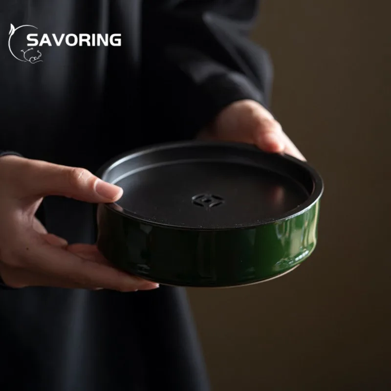 Retro Emerald Green Galze Ceramic Pot Bearing Holder Chinese Dry Brew Table Tea Tray Cover Bowl Support Kung Fu Tea Accessories
Retro Emerald Green Galze Ceramic Pot Bearing Holder Chinese Dry Brew Table Tea Tray Cover Bowl Support Kung Fu Tea Accessories