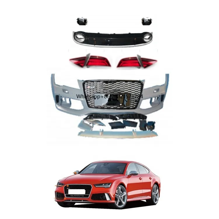 Auto Parts A7 S7 2011-2015 Modified to RS7 Style Front Bumper with Grille and Rear Diffuser Tail Lights Car Body Kit for
Auto Parts A7 S7 2011-2015 Modified to RS7 Style Front Bumper with Grille and Rear Diffuser Tail Lights Car Body Kit for