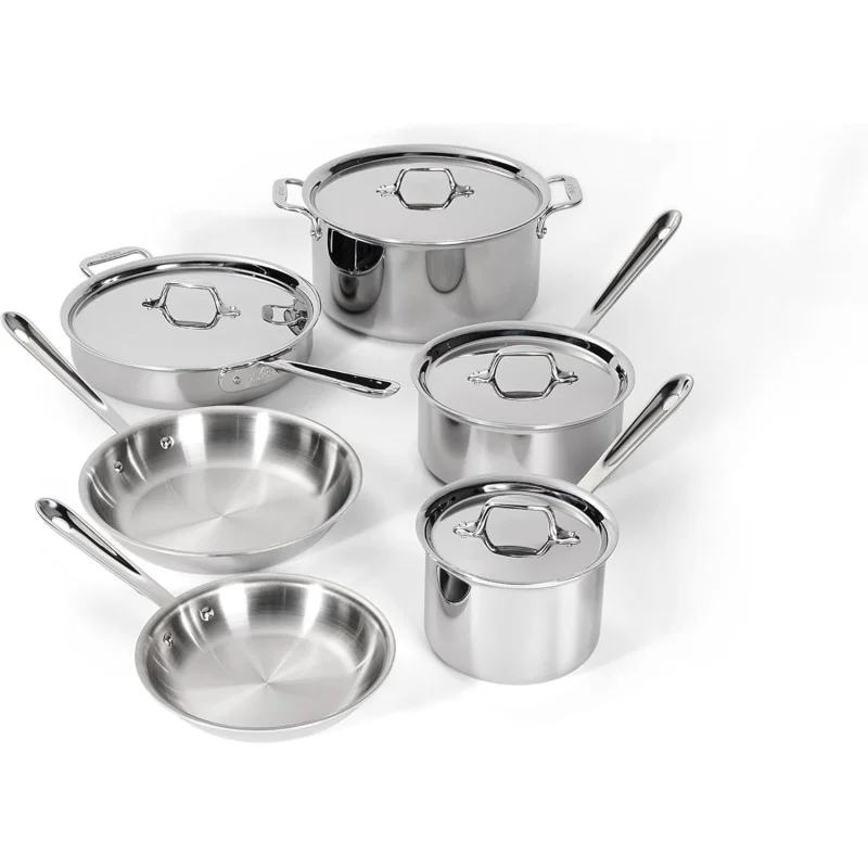 10 Piece Stainless Steel Cookware Set, Frying Pan Saucepan Sautépan Stockpot Combo, Oven & Induction Safe
10 Piece Stainless Steel Cookware Set, Frying Pan Saucepan Sautépan Stockpot Combo, Oven & Induction Safe