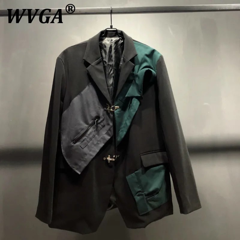 WVGA Spring Autumn New Man Tide Original Design Fashion Long Sleeve Suit-Coats Niche Chic Casual Patchwork Blazer Ins Y2K W9746 
WVGA Spring Autumn New Man Tide Original Design Fashion Long Sleeve Suit-Coats Niche Chic Casual Patchwork Blazer Ins Y2K W9746