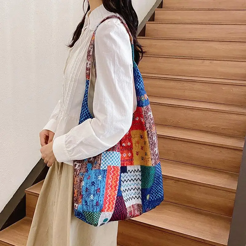 Fanshion Ethnic Style Patchwork Bag Bohemian Shoulder Bag Casual Large Capacity Commute Shopper Tote Bags
Fanshion Ethnic Style Patchwork Bag Bohemian Shoulder Bag Casual Large Capacity Commute Shopper Tote Bags