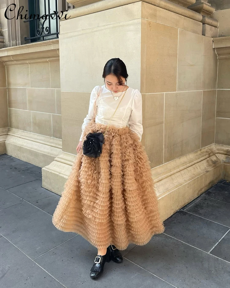 Japanese Style Heavy Layered Mesh Elastic Waist Puffy Cake Skirt Spring Autumn New Sweet Fairy Temperament Princess Skirts Women
Japanese Style Heavy Layered Mesh Elastic Waist Puffy Cake Skirt Spring Autumn New Sweet Fairy Temperament Princess Skirts Women