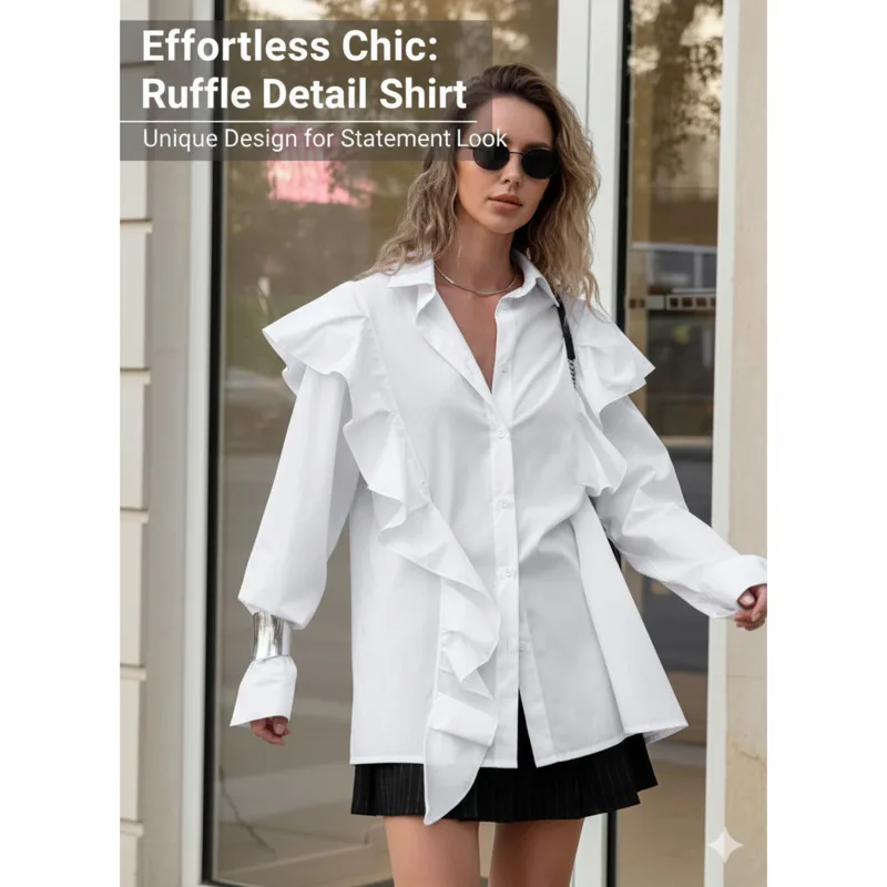 Женская шикарная блузка с длинными рукавами и рюшами, элегантная повседневная рубашка со плиссированным дизайном для офиса, повседневная одежда, новинка осени и зимы
Женская шикарная блузка с длинными рукавами и рюшами, элегантная повседневная рубашка со плиссированным дизайном для офиса, повседневная одежда, новинка осени и зимы