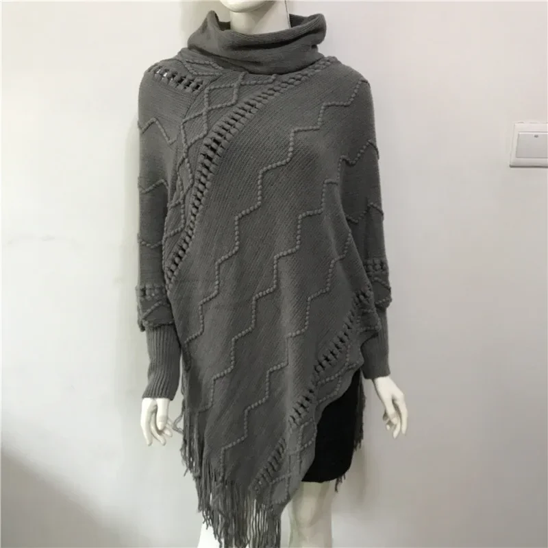 Spring Autumn New Imitation Cashmere Tassel Sweater Women's High Neck Warm Sleeve Pullover Cloak Lady Sunscreen Gray
Spring Autumn New Imitation Cashmere Tassel Sweater Women's High Neck Warm Sleeve Pullover Cloak Lady Sunscreen Gray