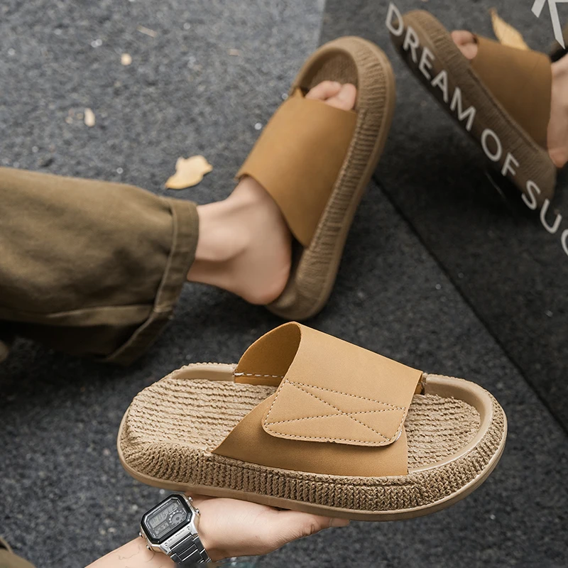 Popular Big Size Men One Band Slides Stylish Outdoor Casual Design Wear-resistant Non-slip Soft Sole Summer Daily Shoes
Popular Big Size Men One Band Slides Stylish Outdoor Casual Design Wear-resistant Non-slip Soft Sole Summer Daily Shoes