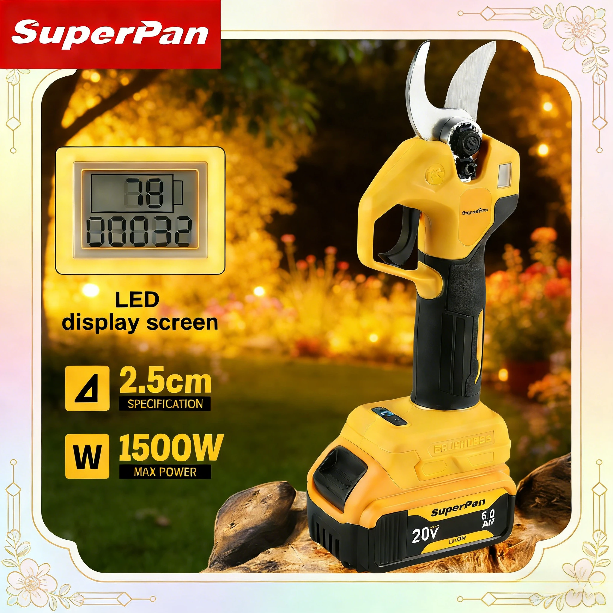 Электрические секаторы SuperPan с противоскользящей рукояткой для обрезки сада, совместимые с аккумулятором DeWalt 20V
Электрические секаторы SuperPan с противоскользящей рукояткой для обрезки сада, совместимые с аккумулятором DeWalt 20V