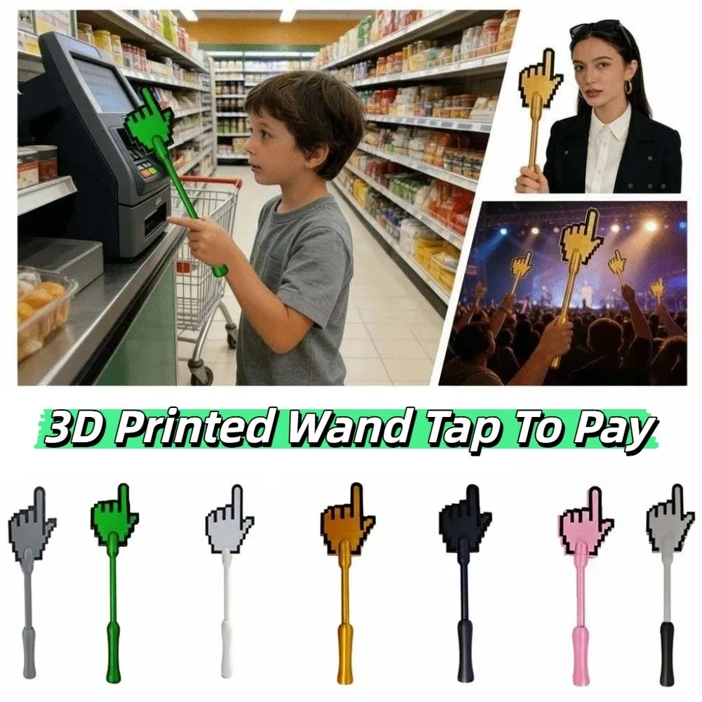 Creative 3D Printed Wand Tap To Pay Portable Detachable Contactless Payment Sleeve Fingertip Stick Cute Index Finger Wand Holder
Creative 3D Printed Wand Tap To Pay Portable Detachable Contactless Payment Sleeve Fingertip Stick Cute Index Finger Wand Holder