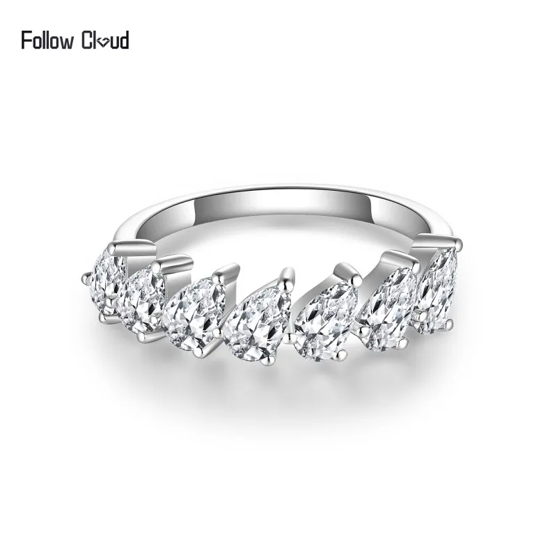 Follow Cloud Total 2.1ct 3*4mm Pear Cut Moissanite Rings for Women Eternity Diamond Ring Band with Certificate S925 Silver
Follow Cloud Total 2.1ct 3*4mm Pear Cut Moissanite Rings for Women Eternity Diamond Ring Band with Certificate S925 Silver
