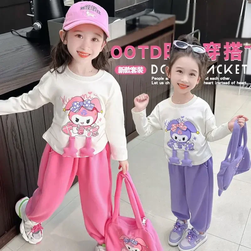 Girly Heart Kuromi Anime Kawaii Ins Sanrio Long Sleeve Hooded Pants Cute Children Fashion Two Piece Set Clothing Gifts for Kids
Girly Heart Kuromi Anime Kawaii Ins Sanrio Long Sleeve Hooded Pants Cute Children Fashion Two Piece Set Clothing Gifts for Kids