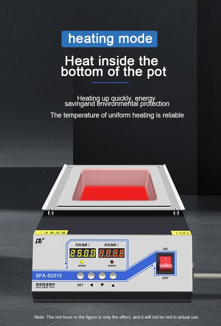 SPA-S66 Small Stainless Steel Tin Melting Furnace 400W Dual Digital Display Adjustable Industrial Soldering Pot Tin Furnace
SPA-S66 Small Stainless Steel Tin Melting Furnace 400W Dual Digital Display Adjustable Industrial Soldering Pot Tin Furnace