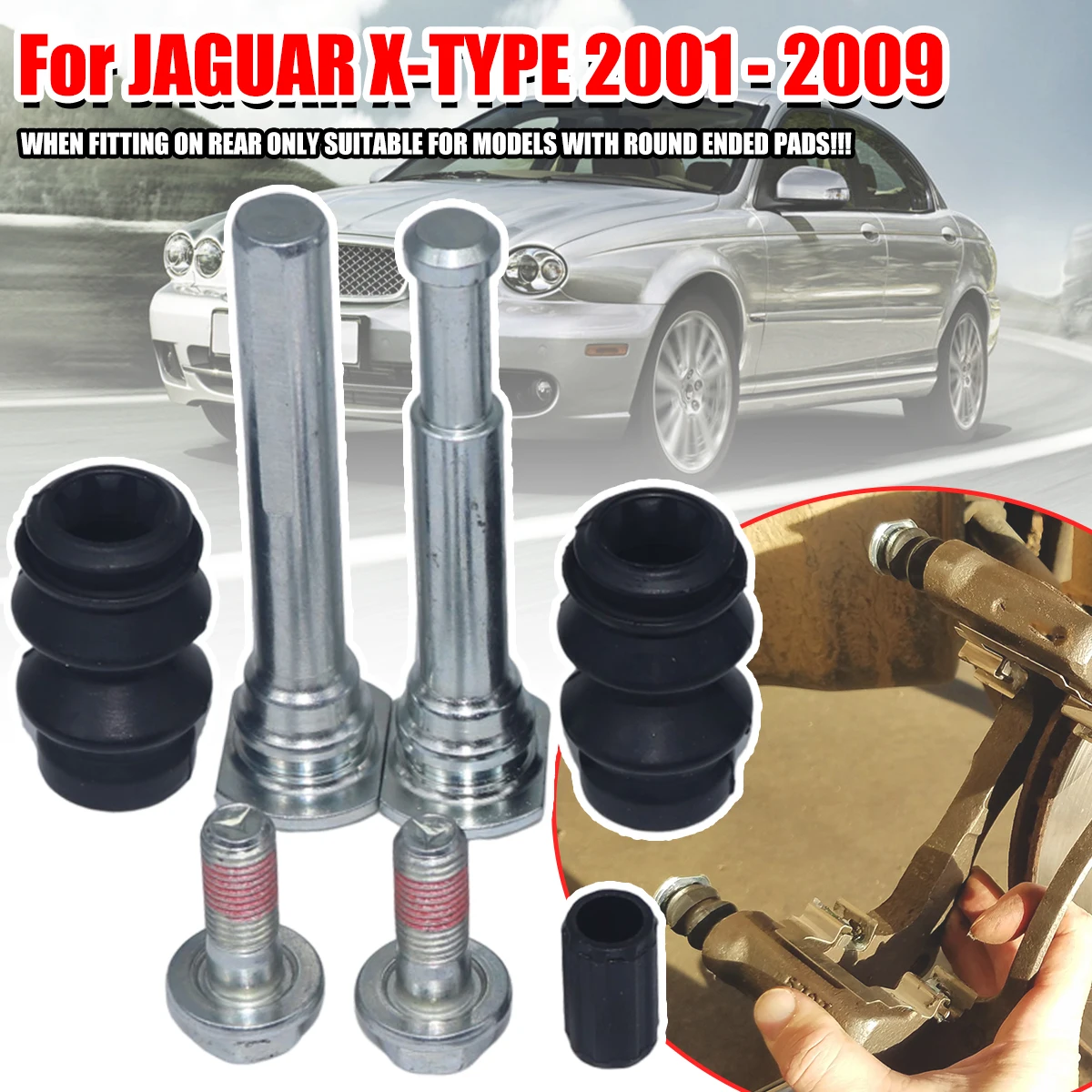 Front&Rear Brake Caliper Slider Guide Pins Bolt Kit For JAGUAR X-TYPE 2001-2009 Left Right Disc Housing Bellows Sleeve Bushing
Front&Rear Brake Caliper Slider Guide Pins Bolt Kit For JAGUAR X-TYPE 2001-2009 Left Right Disc Housing Bellows Sleeve Bushing