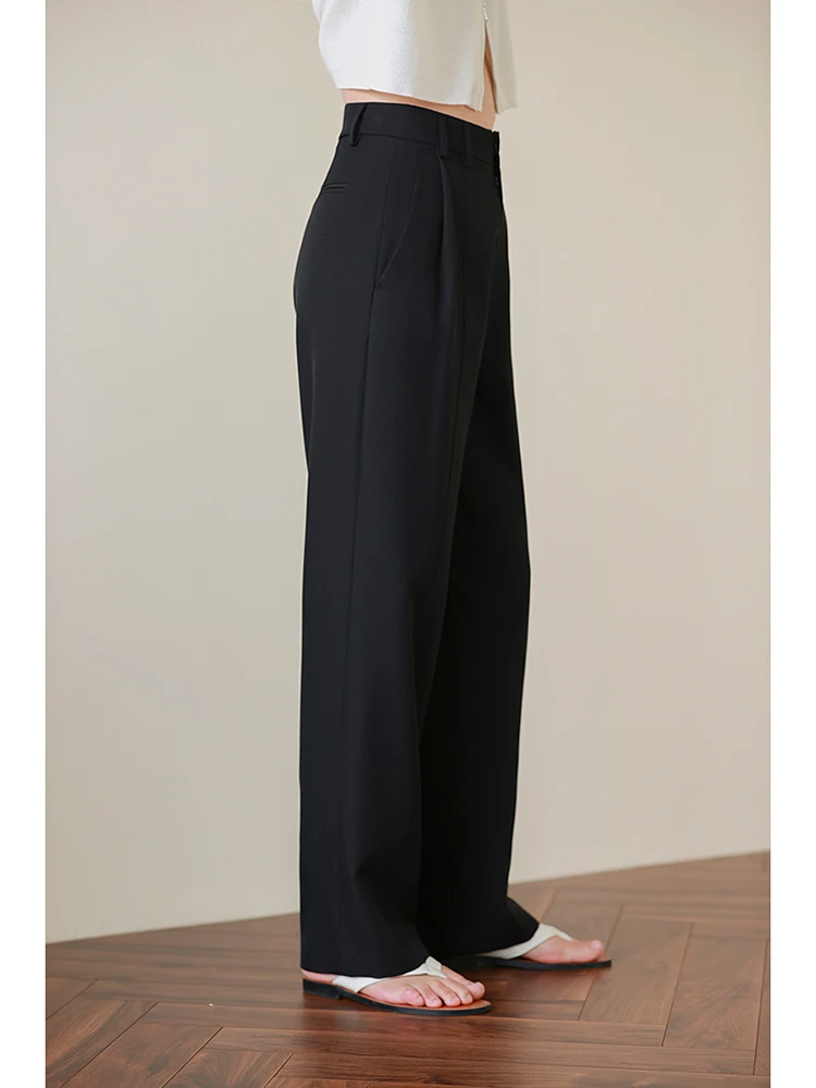 Bla High Waist Drapey Straight Leg Suit Pants Women's Casual Loose Wide Leg Floor Length Trousers Summer New Arrival
Bla High Waist Drapey Straight Leg Suit Pants Women's Casual Loose Wide Leg Floor Length Trousers Summer New Arrival