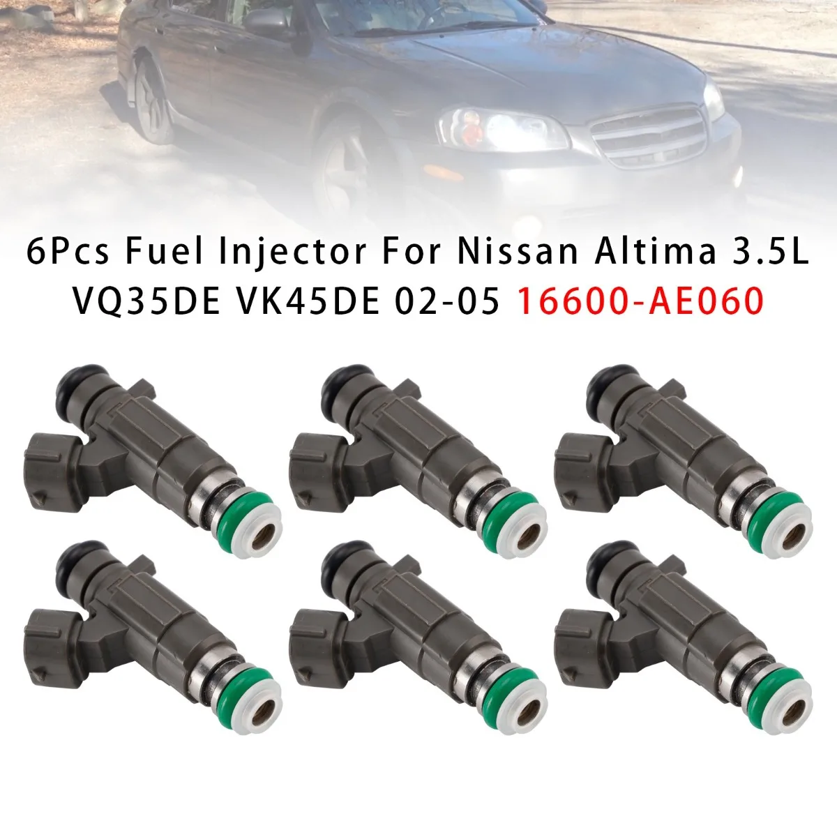 6Pcs Set Car Fuel Injector Replacement Accessories For Nissan Altima 3.5L VQ35DE VK45DE 2002-2005 16600-AE060
6Pcs Set Car Fuel Injector Replacement Accessories For Nissan Altima 3.5L VQ35DE VK45DE 2002-2005 16600-AE060
