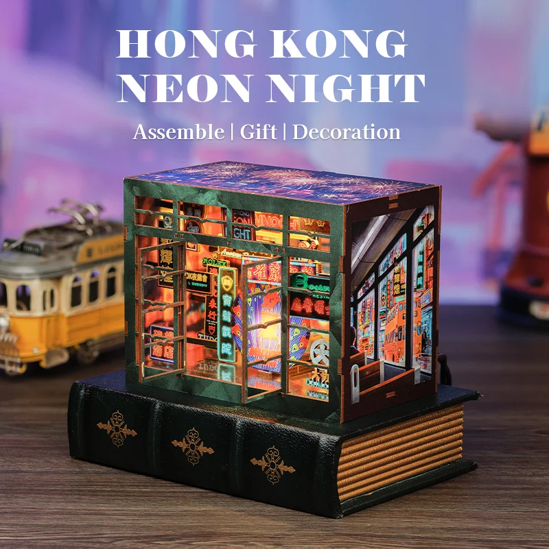 CUTEBEE DIY Mini Cityscape Bookend Hong Kong Neon Night with Light-Up Features Creative Desk Decor for Booknook Lovers Handmade
CUTEBEE DIY Mini Cityscape Bookend Hong Kong Neon Night with Light-Up Features Creative Desk Decor for Booknook Lovers Handmade