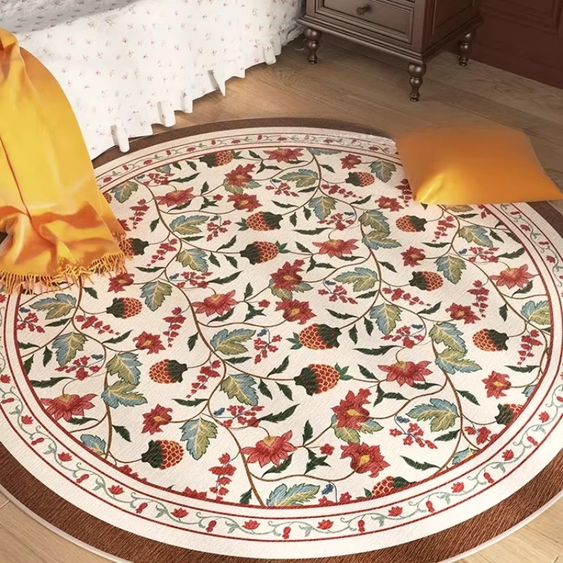Round Living Room Carpet American Pastoral Style Floral Print Bedroom Bedside Plush Rug Luxury Sofa Coffee Table Soft Mats Ковер
Round Living Room Carpet American Pastoral Style Floral Print Bedroom Bedside Plush Rug Luxury Sofa Coffee Table Soft Mats Ковер