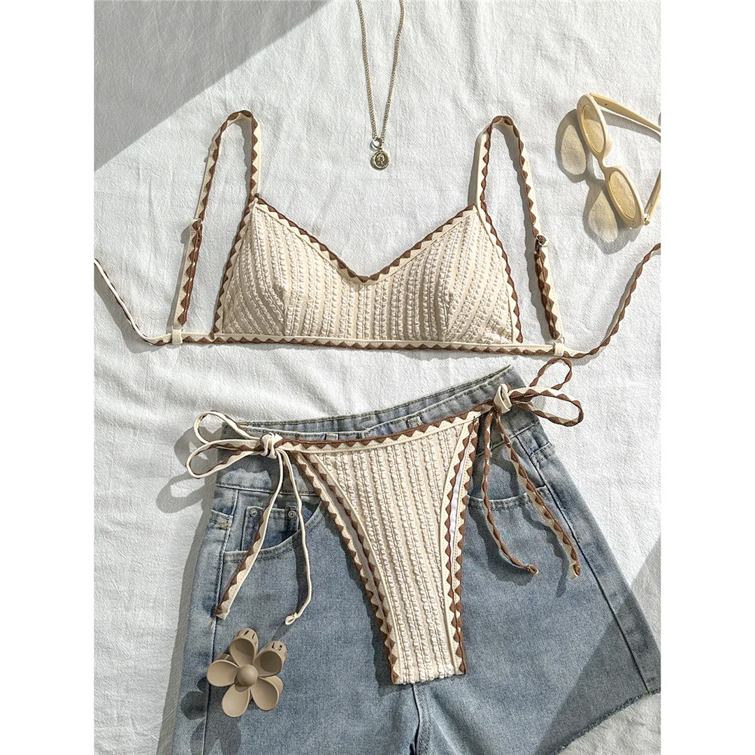 Wrinkled Crinkled Bikini Women Swimwear Female Swimsuit Two-pieces Bikini set High Leg Cut Padded Bather Bathing Suit Swim SW822
Wrinkled Crinkled Bikini Women Swimwear Female Swimsuit Two-pieces Bikini set High Leg Cut Padded Bather Bathing Suit Swim SW822