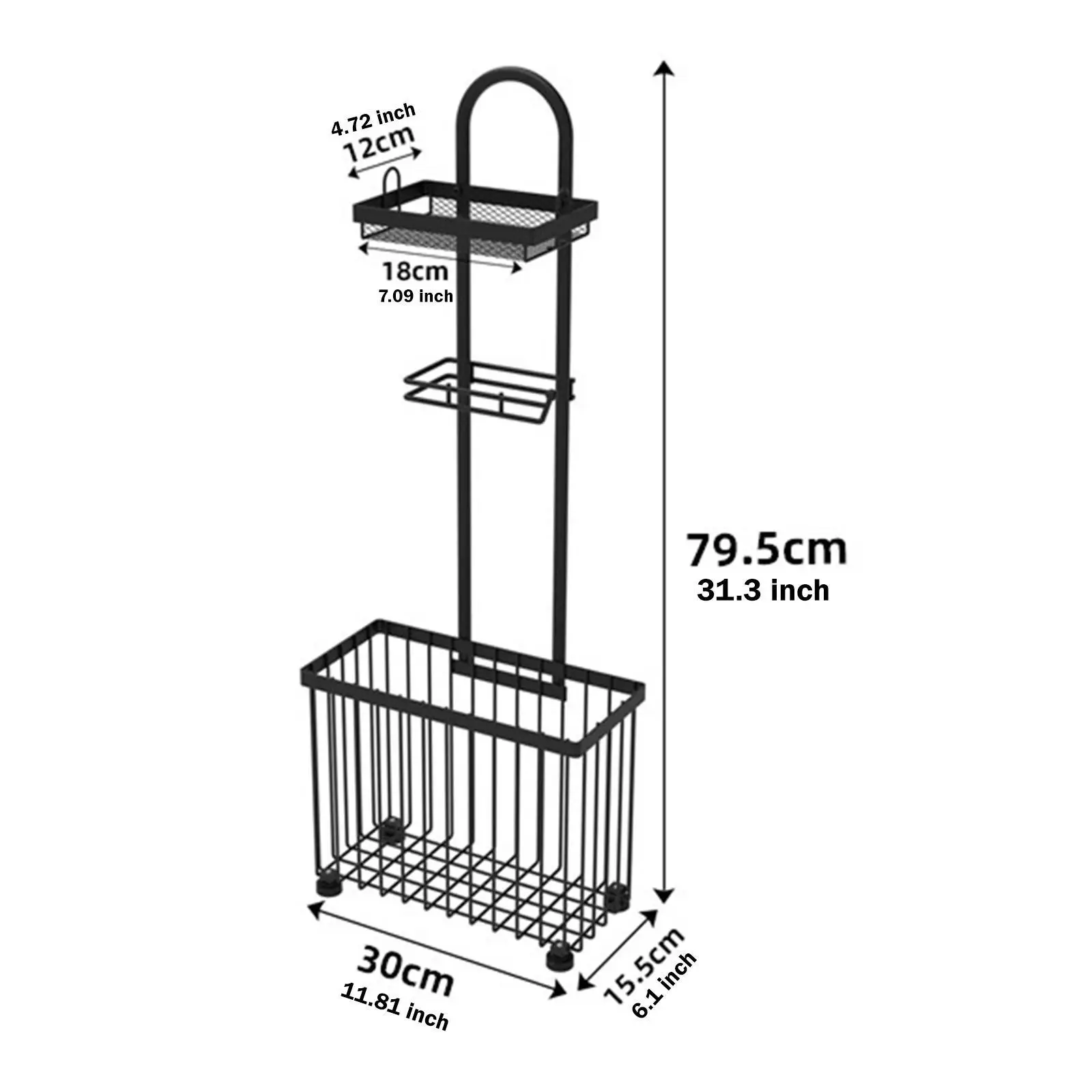 Restroom Standing Toilet Paper Holder with Basket and Shelf Durable Tissue Rack Organizer for Apartments Cabins or Homes
Restroom Standing Toilet Paper Holder with Basket and Shelf Durable Tissue Rack Organizer for Apartments Cabins or Homes