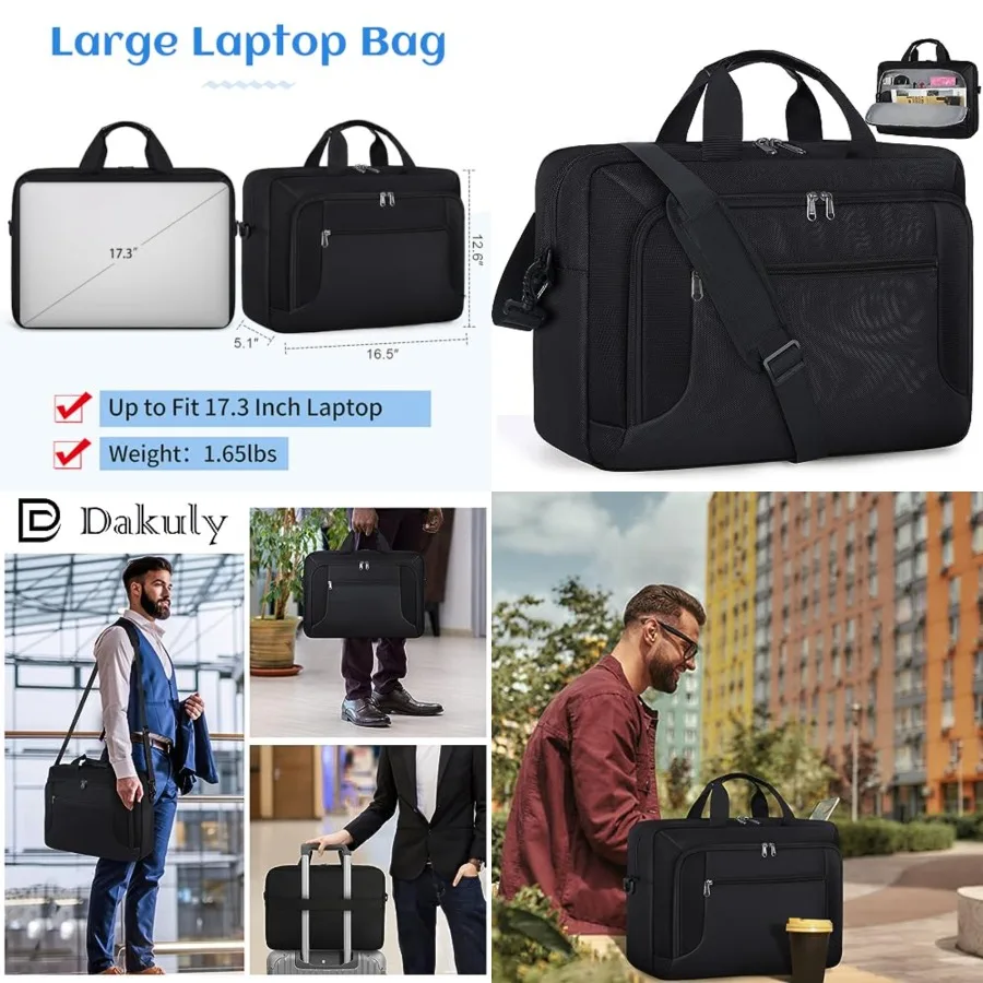 Laptop Bag.3 Laptop Briefcase Large Waterproof Laptop Case for Men Women Business Office Work Computer Bag Adjustable Shoulder
Laptop Bag.3 Laptop Briefcase Large Waterproof Laptop Case for Men Women Business Office Work Computer Bag Adjustable Shoulder