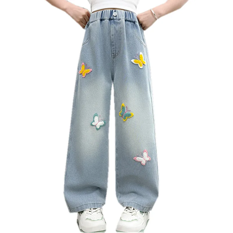 Child New Spring Jeans with Butterfly Embroidery For Teen Girl Fashion High Street Denim Pants Teens Kids Casual Jeans Trousers
Child New Spring Jeans with Butterfly Embroidery For Teen Girl Fashion High Street Denim Pants Teens Kids Casual Jeans Trousers
