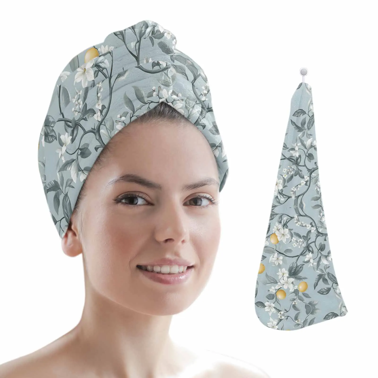 Summer Modernism Lemon Leaves Women Hair Drying Towel Hat Shower Head Turban Quick Dry Hair Cap for Bathroom
Summer Modernism Lemon Leaves Women Hair Drying Towel Hat Shower Head Turban Quick Dry Hair Cap for Bathroom