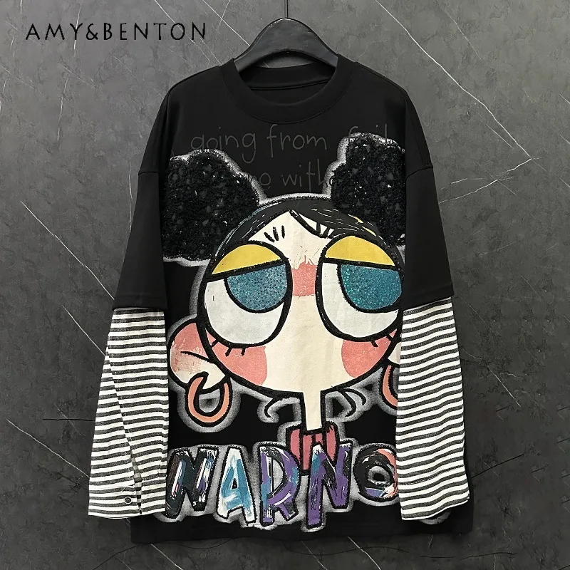 Осень-зима, тяжелая ремесленная новая футболка с длинными рукавами из двух частей для маленьких девочек, свободная повседневная футболка средней длины для девочек
Осень-зима, тяжелая ремесленная новая футболка с длинными рукавами из двух частей для маленьких девочек, свободная повседневная футболка средней длины для девочек