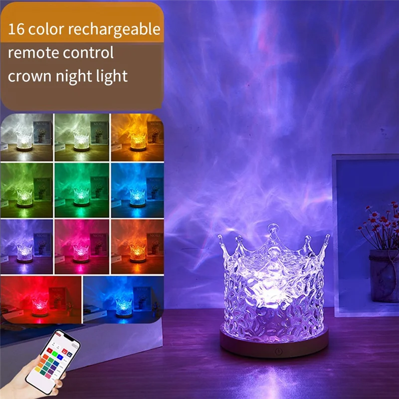 A84Z-USB Remote Control Table Light Crown Water Wave Night Light Flame Atmosphere Lamp Room Bedside Bar Decor Lighting Lamp
A84Z-USB Remote Control Table Light Crown Water Wave Night Light Flame Atmosphere Lamp Room Bedside Bar Decor Lighting Lamp