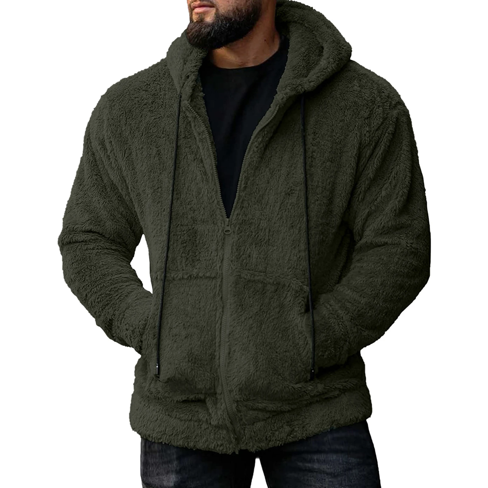 Men's Solid Color Plush Coat Trendy Long Sleeves Windproof Warm Cardigan for Outdoor Traveling Shopping
Men's Solid Color Plush Coat Trendy Long Sleeves Windproof Warm Cardigan for Outdoor Traveling Shopping