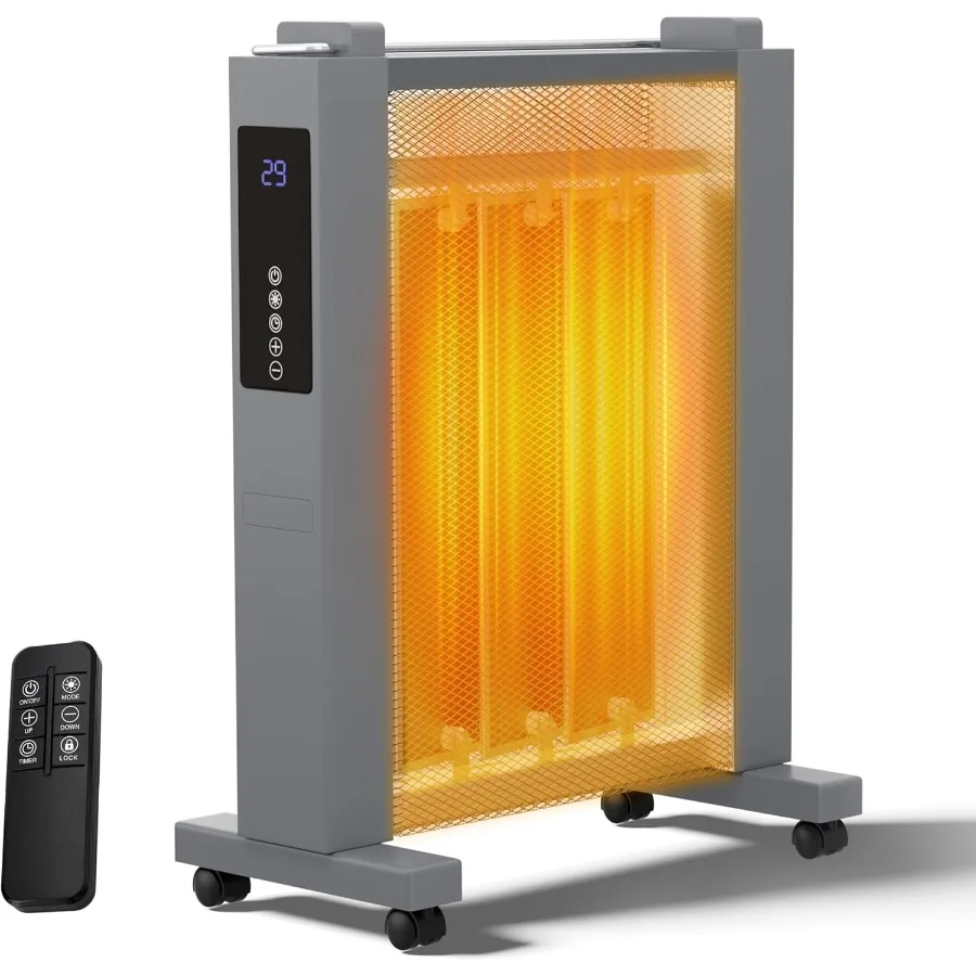 Electric Mica Infrared Space Heater for Indoor Use 1500W Large Room Heater with Smart Thermostat Overheat Tip-Over Protection R
Electric Mica Infrared Space Heater for Indoor Use 1500W Large Room Heater with Smart Thermostat Overheat Tip-Over Protection R