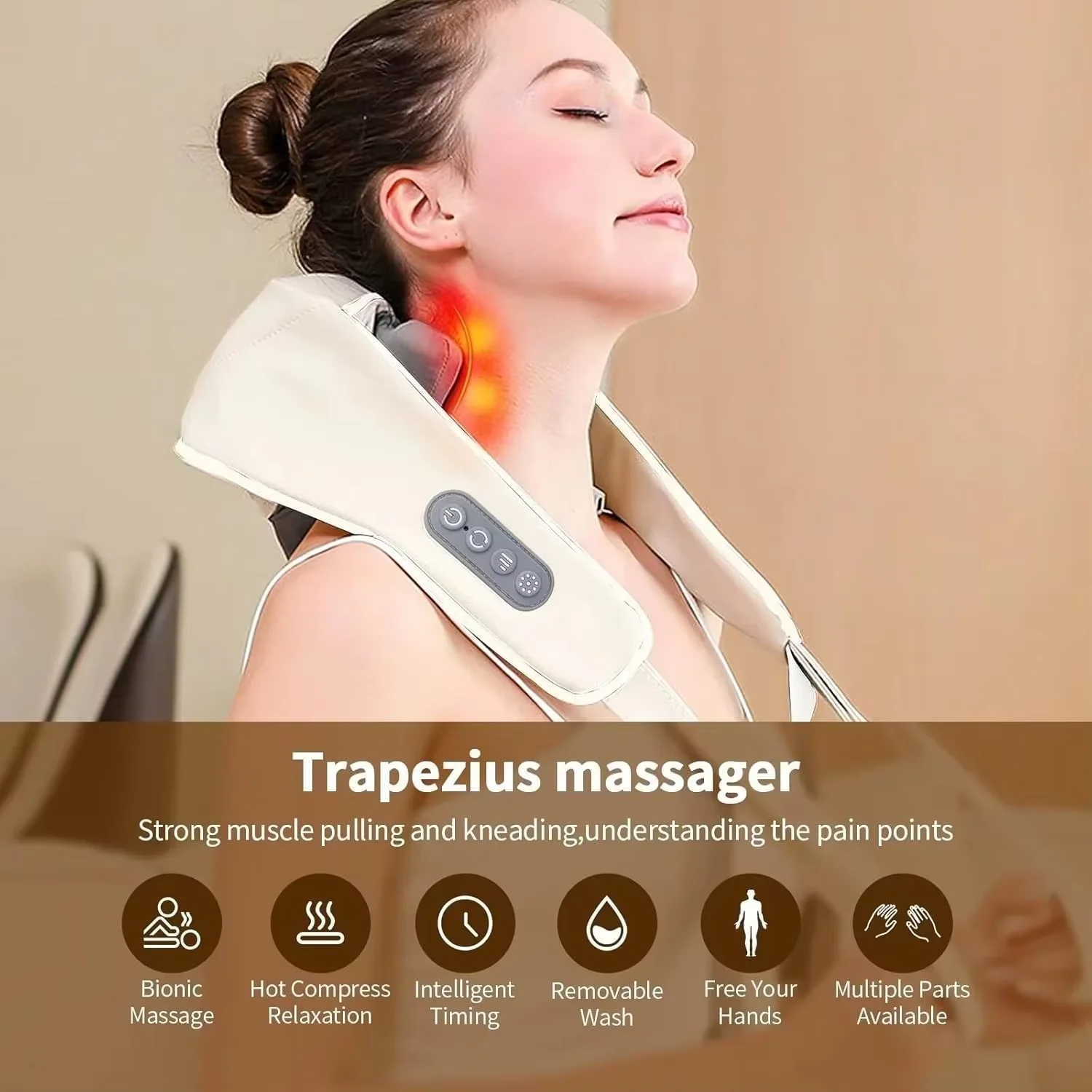 Shoulder and Neck Massager for Pain Relief Deep Tissue Shiatsu Neck and Shoulder with Heat Rechargeable Cordless Back Massage
Shoulder and Neck Massager for Pain Relief Deep Tissue Shiatsu Neck and Shoulder with Heat Rechargeable Cordless Back Massage