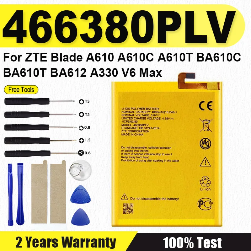 Совершенно новый аккумулятор 466380PLV 4000 мАч для ZTE Blade A610 A610C A610T BA610C BA610T BA612 A330 V6 Max, аккумуляторы для телефонов + бесплатные инструменты
Совершенно новый аккумулятор 466380PLV 4000 мАч для ZTE Blade A610 A610C A610T BA610C BA610T BA612 A330 V6 Max, аккумуляторы для телефонов + бесплатные инструменты