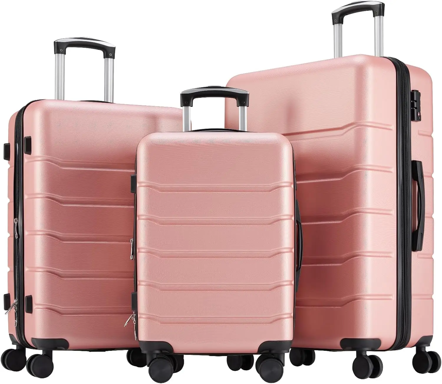 3-Piece Hardside Suitcase Set with Spinner Wheels, Lightweight ABS Expandable Luggage, TSA Lock - Pink (20+24+28 Inch)
3-Piece Hardside Suitcase Set with Spinner Wheels, Lightweight ABS Expandable Luggage, TSA Lock - Pink (20+24+28 Inch)