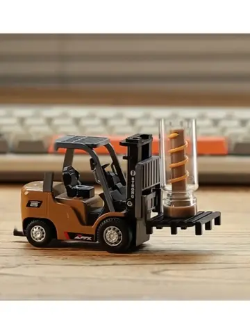 1/64 Remote-controlled alloy forklift Engineering vehicle Tabletop toys Model Collection Gift For Boys