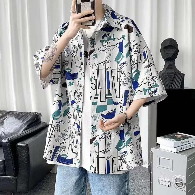 Beach Short Sleeve Shirt for Men 2025 Summer Tops Loose Floral Shirts Boys Harajuku Casual Turn-down Collar Half Sleeved Blouses
Beach Short Sleeve Shirt for Men 2025 Summer Tops Loose Floral Shirts Boys Harajuku Casual Turn-down Collar Half Sleeved Blouses