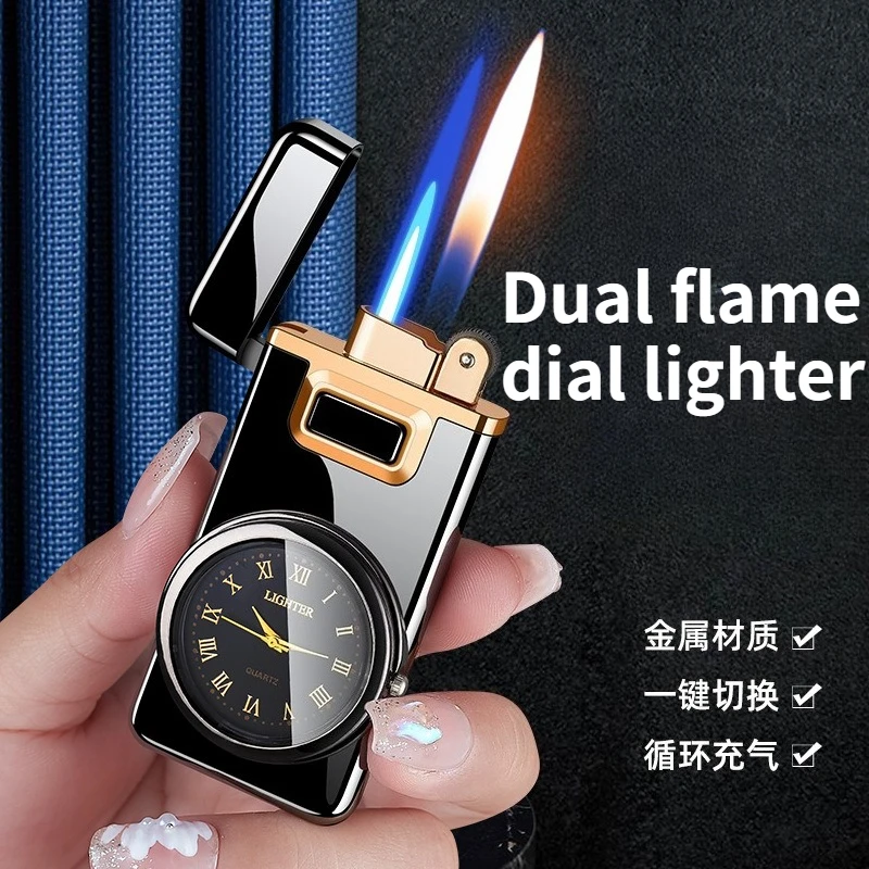 NEW Dual Flame Dial Lighter Dual-purpose Direct Flame Inflatable Windproof Blue Flame Cigarette Lighter Fashionable Men's Gift
NEW Dual Flame Dial Lighter Dual-purpose Direct Flame Inflatable Windproof Blue Flame Cigarette Lighter Fashionable Men's Gift