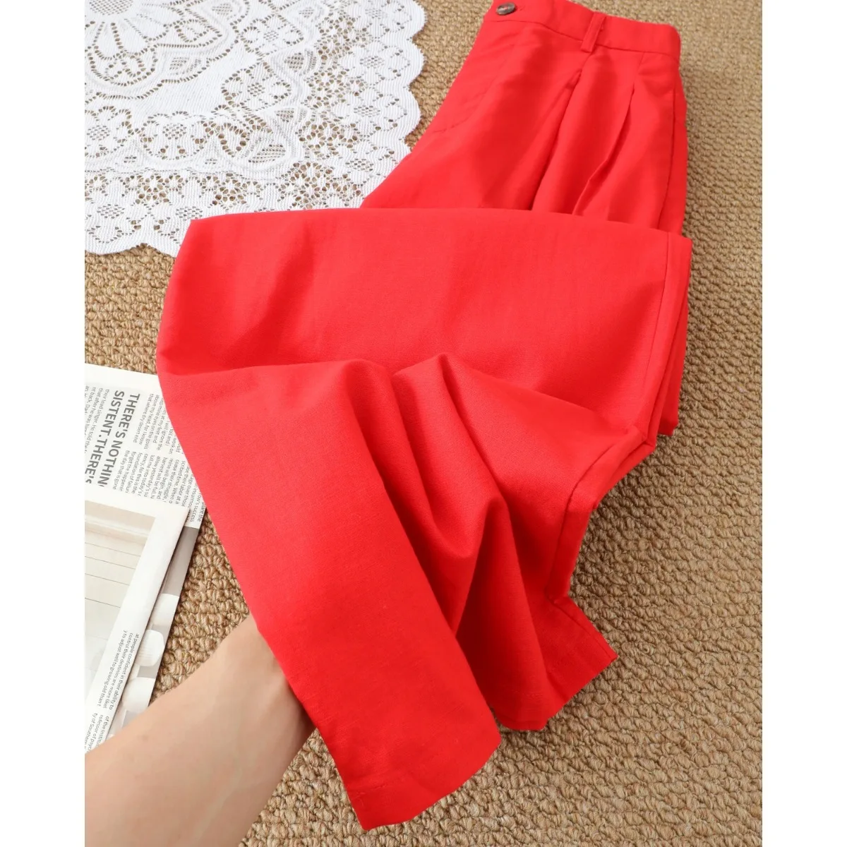 High Waist Cotton Linen Wide Leg Casual Pants Women's plus Size Summer New Style Harlan Loose Straight Leg Trousers
High Waist Cotton Linen Wide Leg Casual Pants Women's plus Size Summer New Style Harlan Loose Straight Leg Trousers