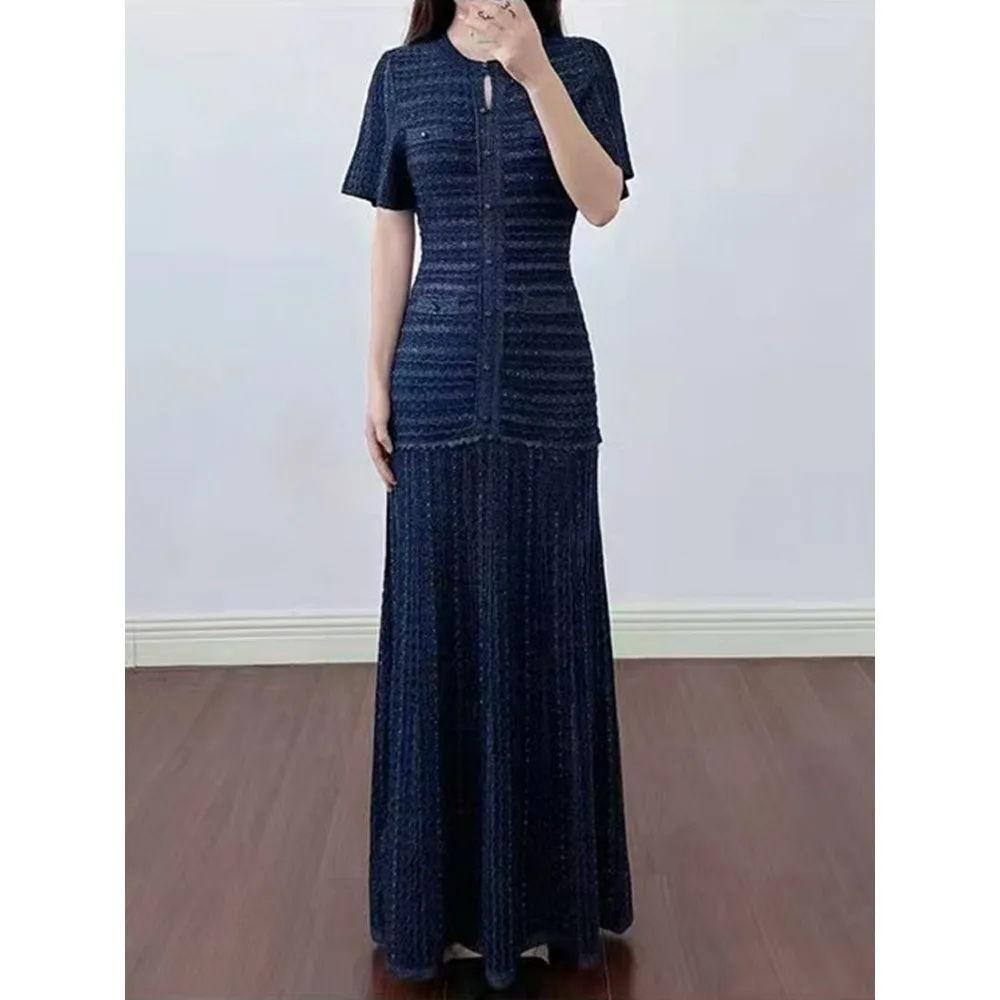 Elegant High-End Women's Long Dress with Waist-Cinching Heavy Work Detailing Multiple Pockets Shiny Sequins French Style Knit...
Elegant High-End Women's Long Dress with Waist-Cinching Heavy Work Detailing Multiple Pockets Shiny Sequins French Style Knit...