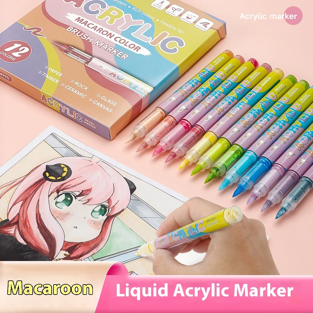 12-цветные акриловые маркеры цвета макарон мягкий наконечник ручки для студенческой живописи рисунок ежедневные DIY перманентные школьные художественные принадлежности
12-цветные акриловые маркеры цвета макарон мягкий наконечник ручки для студенческой живописи рисунок ежедневные DIY перманентные школьные художественные принадлежности
