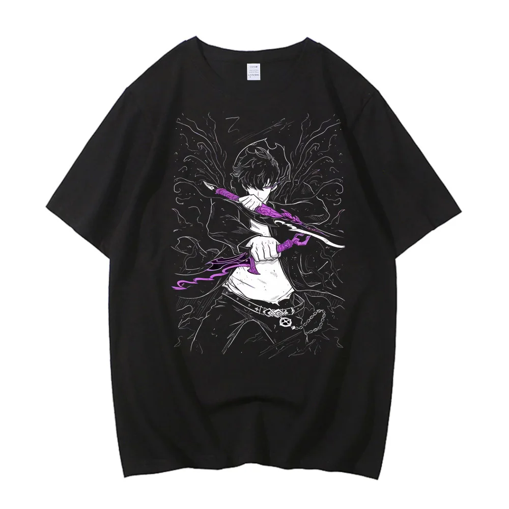 2025 New anime Solo Leveling with printed pattern Fashion Pure cotton short sleeve trend casual men's T shirt leveling
2025 New anime Solo Leveling with printed pattern Fashion Pure cotton short sleeve trend casual men's T shirt leveling