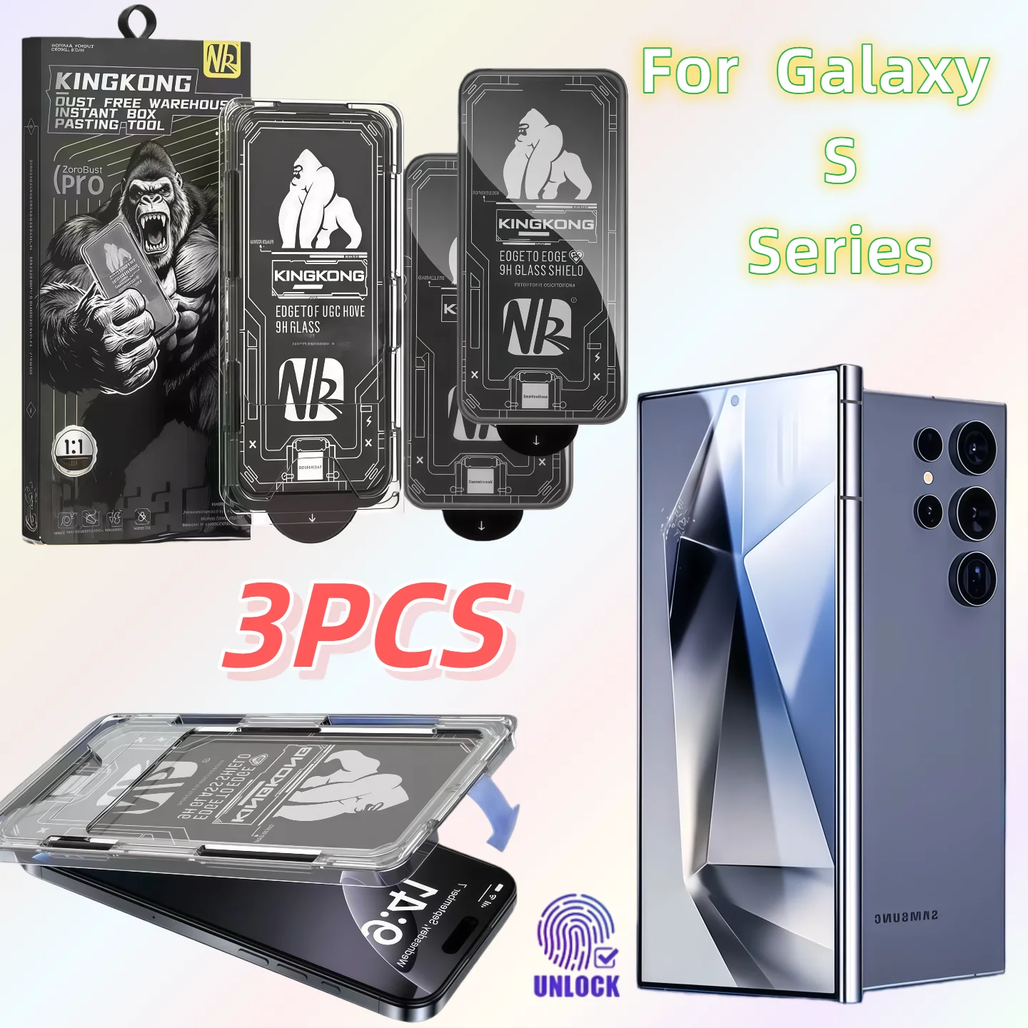 3PCS HD Tempered Glass Screen Protector for Galaxy S26 S26Plus S26Ultra S25 S24 S23 S22 9H Hardness Compatible with Chimpanzee
3PCS HD Tempered Glass Screen Protector for Galaxy S26 S26Plus S26Ultra S25 S24 S23 S22 9H Hardness Compatible with Chimpanzee