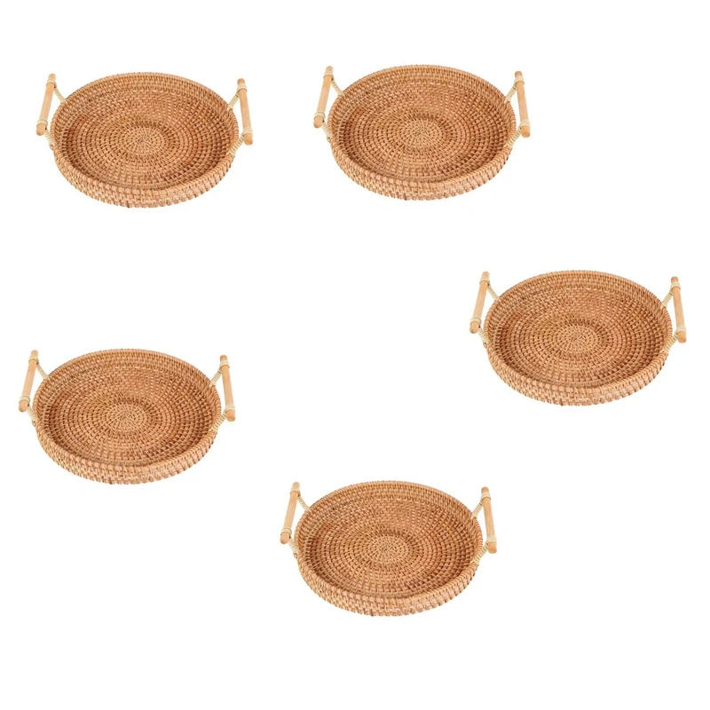 5X Rattan Bread Basket Round Woven Tea Tray With Handles For Serving Dinner Parties Coffee Breakfast (8.7 Inches)
5X Rattan Bread Basket Round Woven Tea Tray With Handles For Serving Dinner Parties Coffee Breakfast (8.7 Inches)