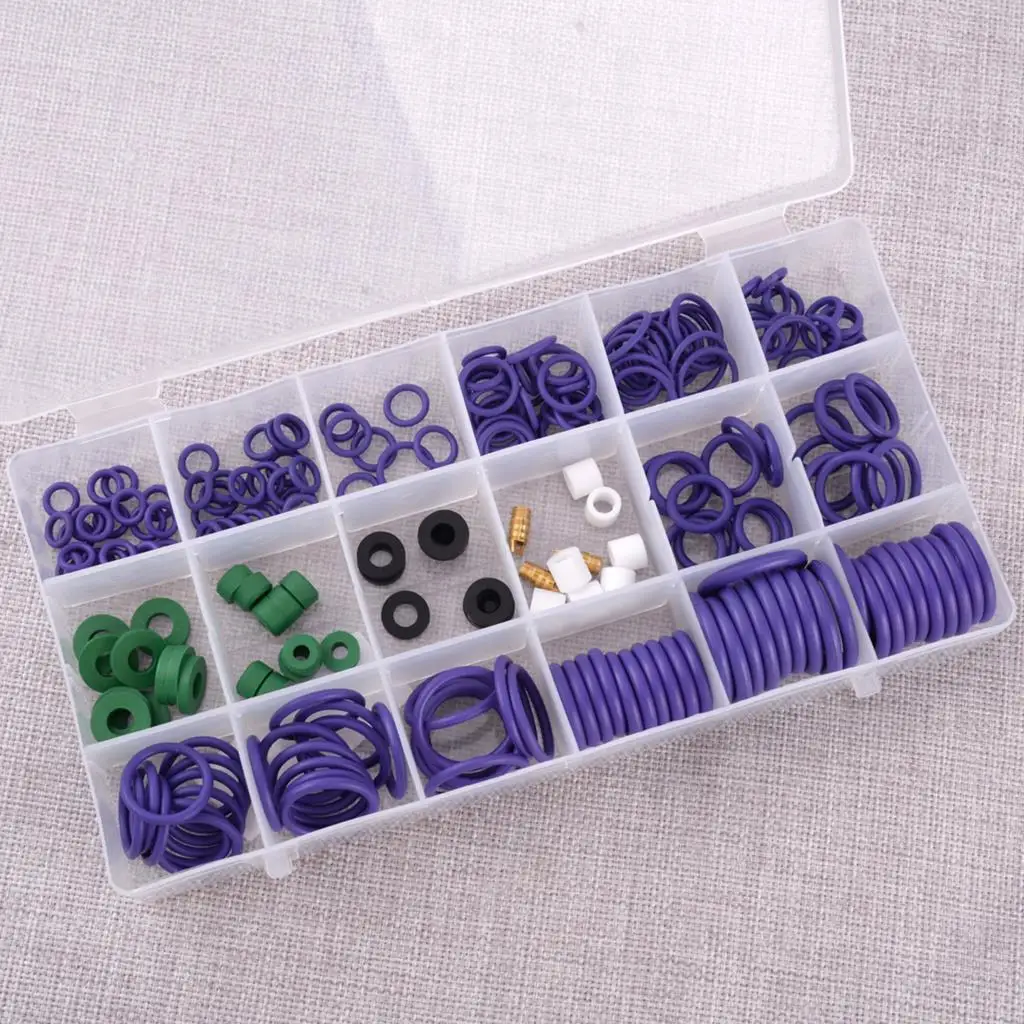 Car R22/R134a A/C O-Ring Seal Washer Gaskets Assortment Kit with Box Different Size Universal
Car R22/R134a A/C O-Ring Seal Washer Gaskets Assortment Kit with Box Different Size Universal