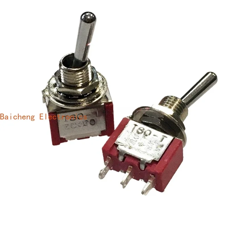 10PCS 6mm T8013A toggle switch with 3-pin 2-gear reset rocker arm and silver contact for pulling the knob
10PCS 6mm T8013A toggle switch with 3-pin 2-gear reset rocker arm and silver contact for pulling the knob