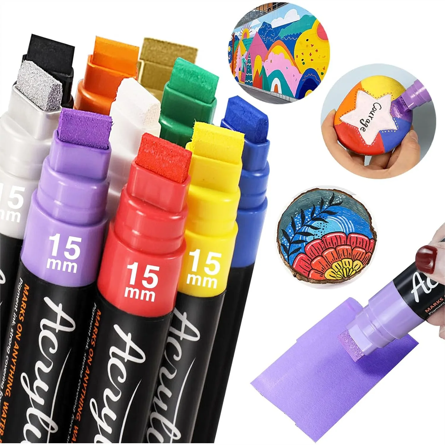 10 Jumbo Acrylic Markers, 15mm Felt Tip Poster Paint Pens for Graffiti on Glass, Wood, Plastic, Metal, and Rock
10 Jumbo Acrylic Markers, 15mm Felt Tip Poster Paint Pens for Graffiti on Glass, Wood, Plastic, Metal, and Rock