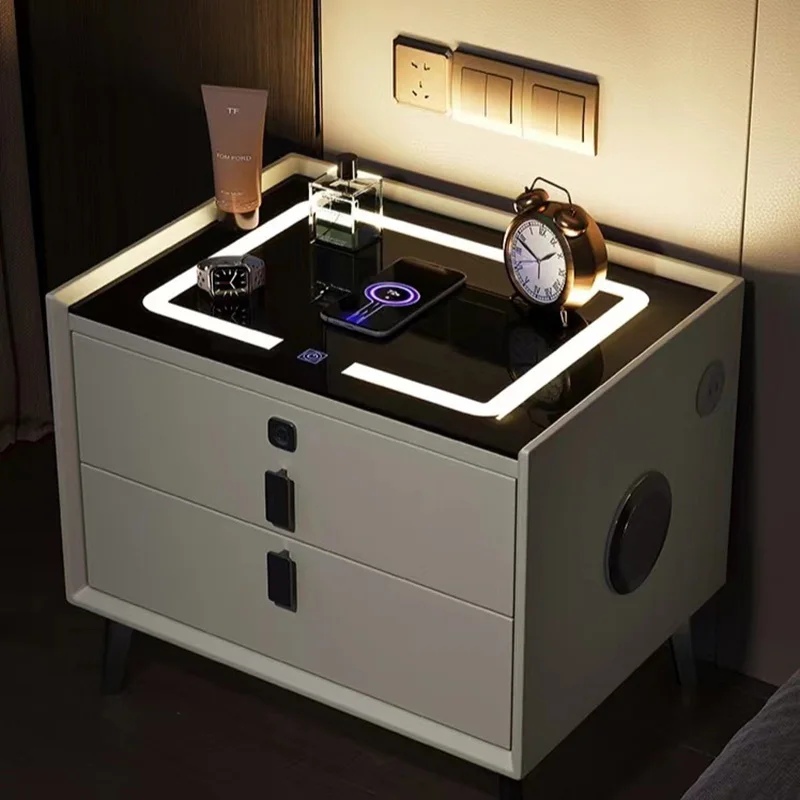 Smart Bedside Table Simple Bedroom Storage Solid Wood Light Luxury Minimalist Wireless Charge Multifunction nightstand hx01
Smart Bedside Table Simple Bedroom Storage Solid Wood Light Luxury Minimalist Wireless Charge Multifunction nightstand hx01