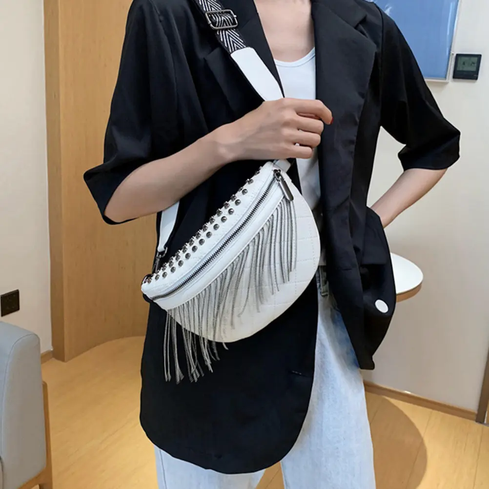 Women Rivet Studded Crossbody Waist Bag Lightweight Large Capacity Tassel Shoulder Purse Party Shopping Outdoor
Women Rivet Studded Crossbody Waist Bag Lightweight Large Capacity Tassel Shoulder Purse Party Shopping Outdoor