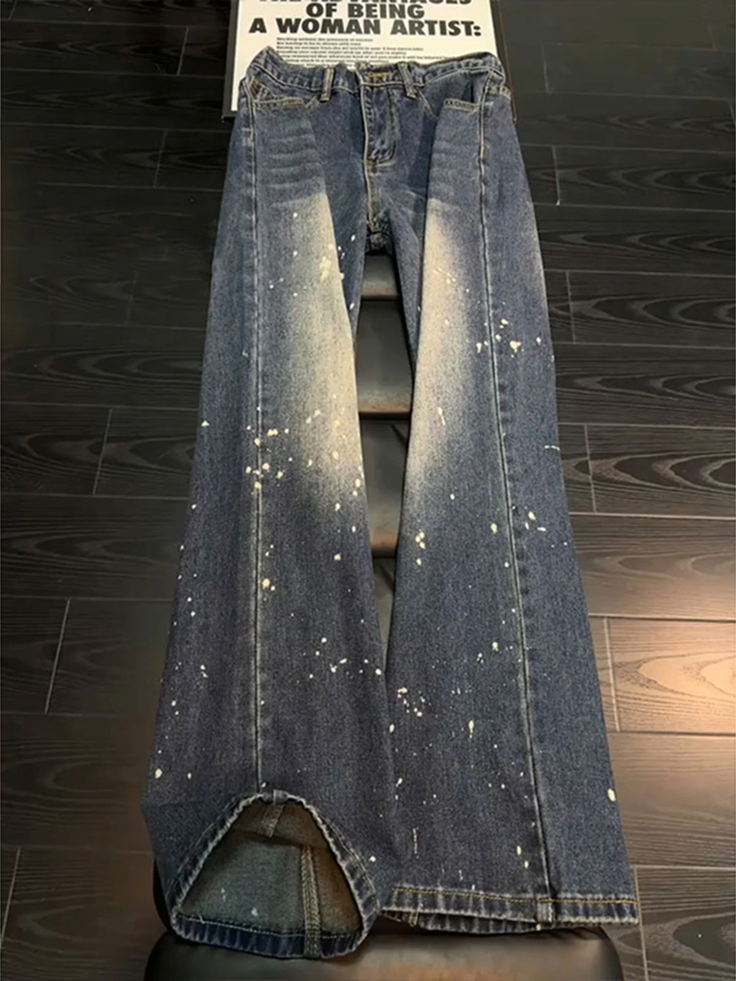American High Street Splaed Ink Paint Point Jeans Men's Cleanfit Premium Feel Slim Straight Waed Micro Flare Pants
American High Street Splaed Ink Paint Point Jeans Men's Cleanfit Premium Feel Slim Straight Waed Micro Flare Pants